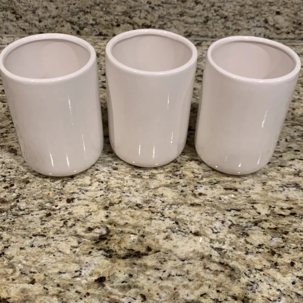 Set of 3 Ceramic Makeup Brush Jars/Holders
